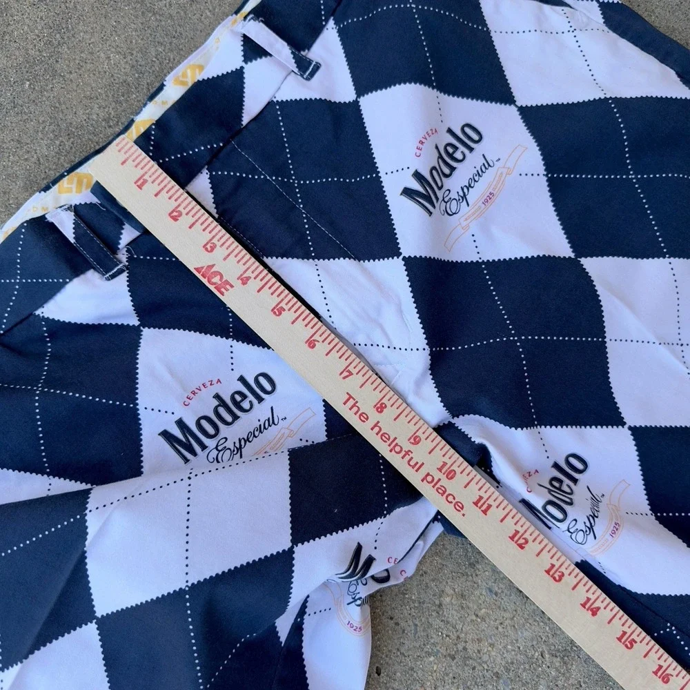 Loudmouth Modelo‎ Especial Argyle Men's Golf Heritage Shorts Size 36 Cerveza